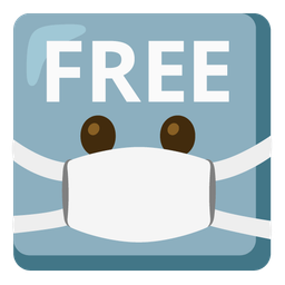 face with medical mask and FREE button
