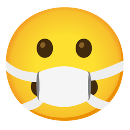 face with medical mask and frowning face with open mouth