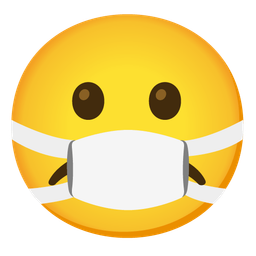 face with medical mask and frowning face