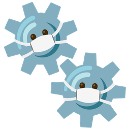 face with medical mask and gear