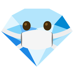 face with medical mask and gem stone