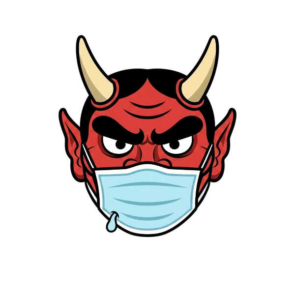 Face with medical mask and Goblin