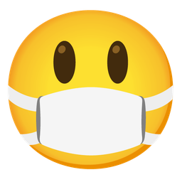 Face with medical mask and Grinning face with big eyes