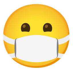 Face with medical mask and Grinning face with smiling eyes