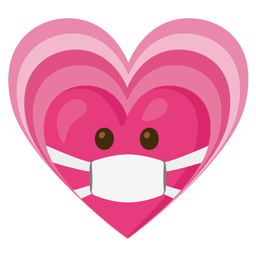 face with medical mask and growing heart