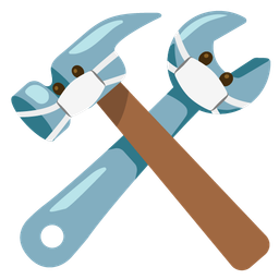 face with medical mask and hammer and wrench