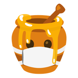 face with medical mask and honey pot