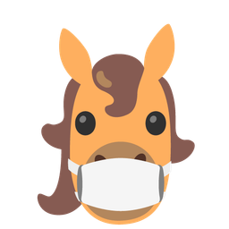 face with medical mask and horse