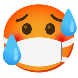 face with medical mask and hot face