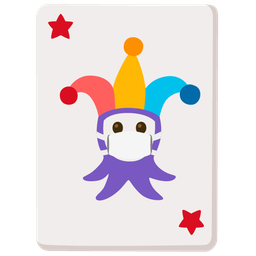 face with medical mask and joker