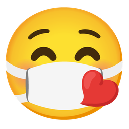 Face with medical mask and Kissing face with closed eyes