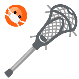 face with medical mask and lacrosse
