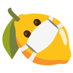 face with medical mask and lemon