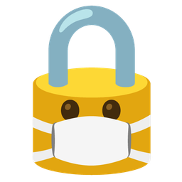 face with medical mask and locked