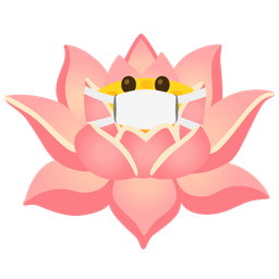 face with medical mask and lotus