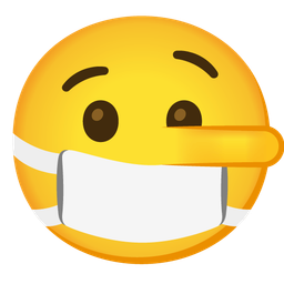 face with medical mask and lying face