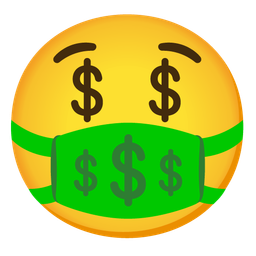 Face with medical mask and Money-mouth face