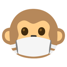 face with medical mask and monkey face