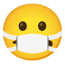 face with medical mask and mouth