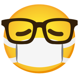 face with medical mask and nerd face