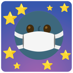 face with medical mask and new moon face