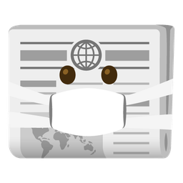 face with medical mask and newspaper