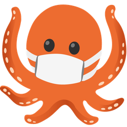 face with medical mask and octopus