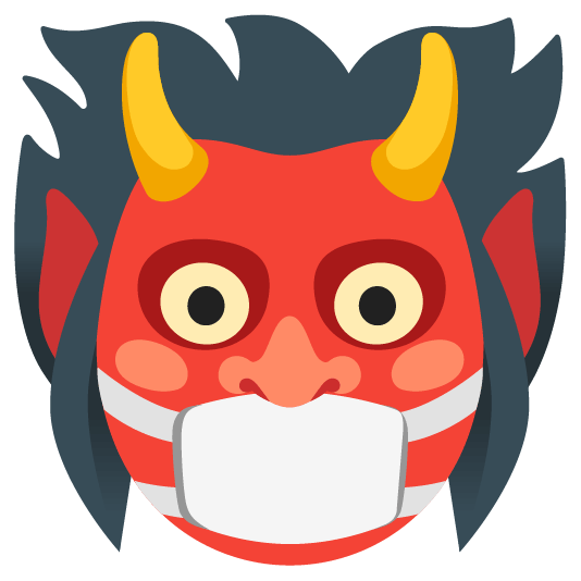 Face with medical mask and Ogre