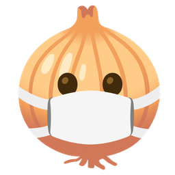 face with medical mask and onion