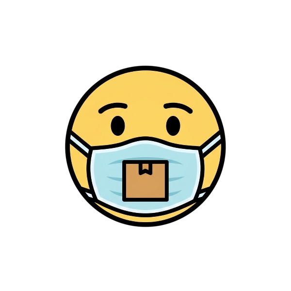 Face with medical mask and Package