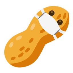 face with medical mask and peanuts