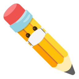 face with medical mask and pencil