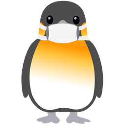 face with medical mask and penguin