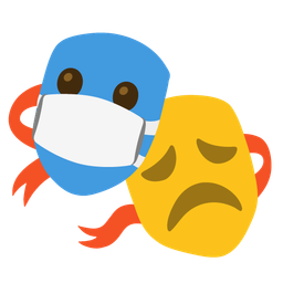 face with medical mask and performing arts