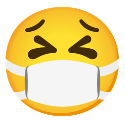 face with medical mask and persevering face