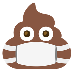 face with medical mask and pile of poo