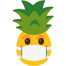 face with medical mask and pineapple