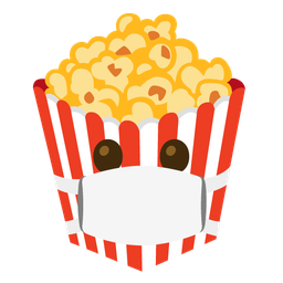 face with medical mask and popcorn
