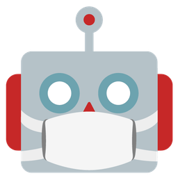 face with medical mask and robot