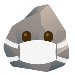 face with medical mask and rock