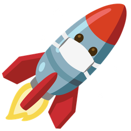 face with medical mask and rocket