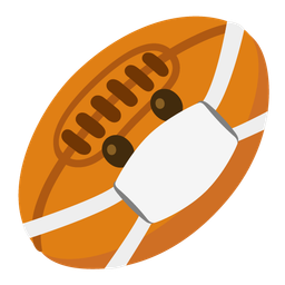 face with medical mask and rugby football