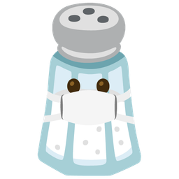 face with medical mask and salt