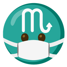face with medical mask and Scorpio