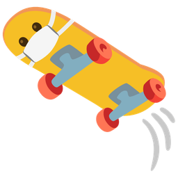 face with medical mask and skateboard