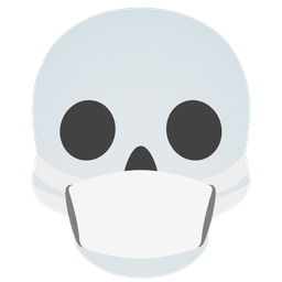 face with medical mask and skull