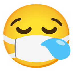 face with medical mask and sleepy face