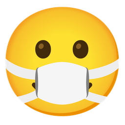 Face with medical mask and Slightly smiling face