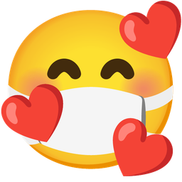 Face with medical mask and Smiling face with hearts