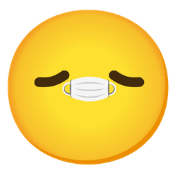 Face with medical mask and Smiling face with smiling eyes